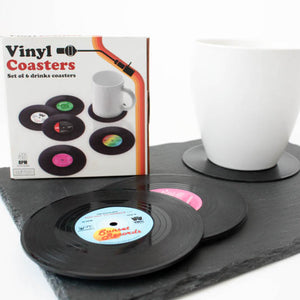 Retro Vinyl Coasters set of 6
