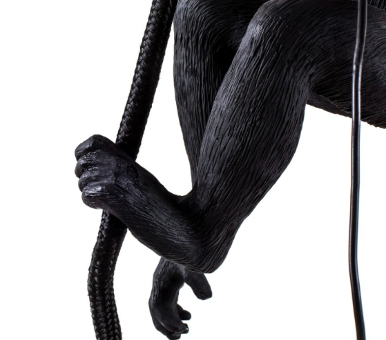 Seletti Monkey Lamp Black Ceiling Version