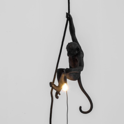 Seletti Monkey Lamp Black Ceiling Version