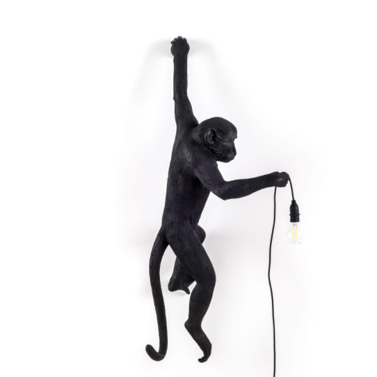 Seletti Monkey Lamp Black Wall