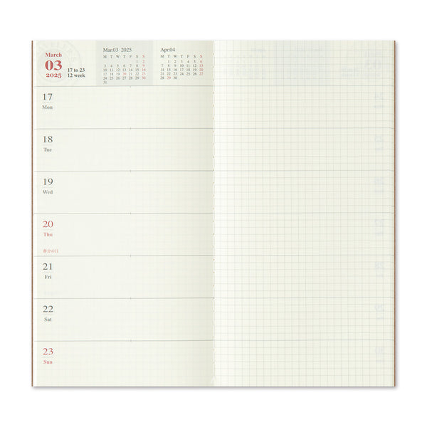 Traveler's Company Traveler's Notebook 2025 Weekly + Memo Diary