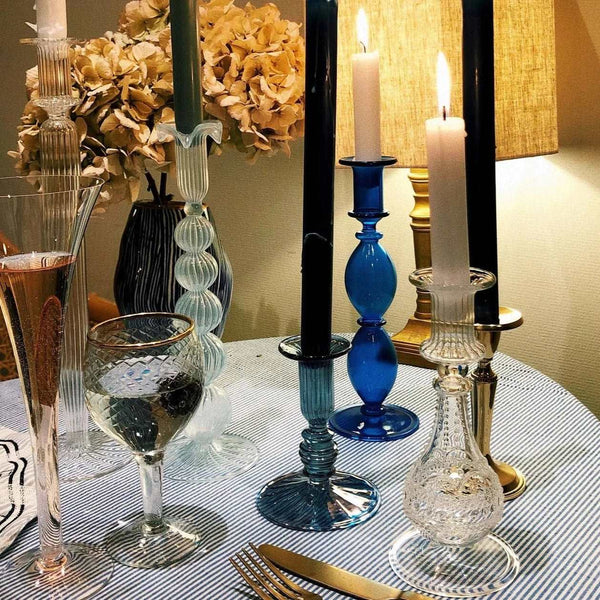 Glass Candle Holder Ocean - Lysestage
