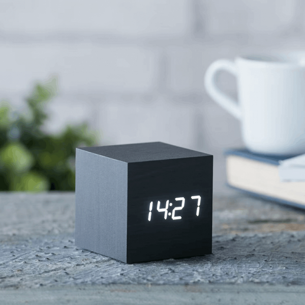 Gingko Cube Click Clock Alarm Clock - Vækkeur