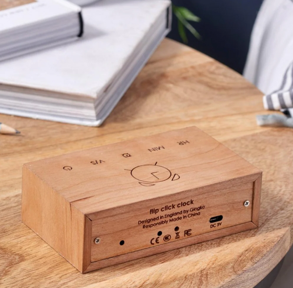 Gingko Flip click clock - cherry