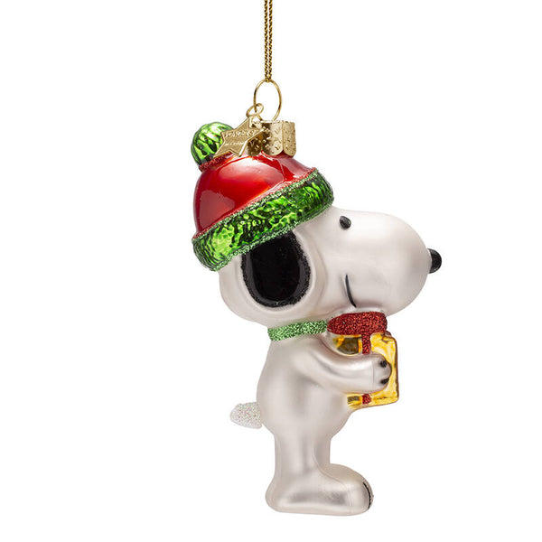 Snoopy w. Gift Christmas Ornament