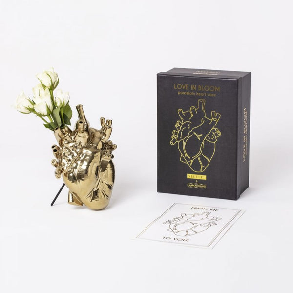Seletti Love in The Bloom Vase - Gold - Organisk hjerte vase