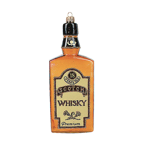 Whiskey Bottle Christmas Ornament