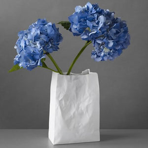 Porcelain Crinkle Super Bag Vase