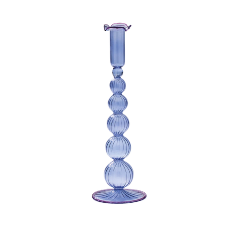 Glass Candle Holder Deep Purple