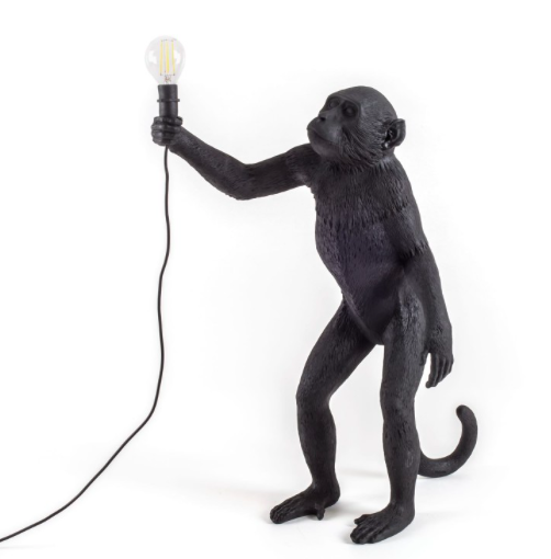 Seletti Monkey Lamp Black Standing - Abelampe Stående