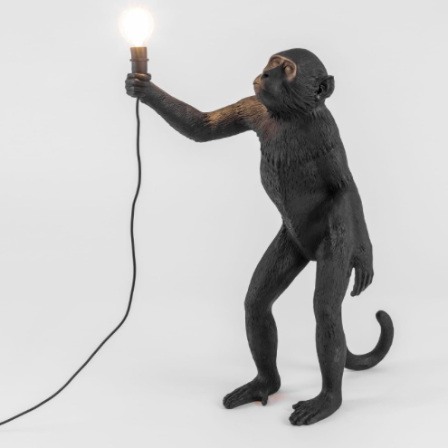 Seletti Monkey Lamp Black Standing