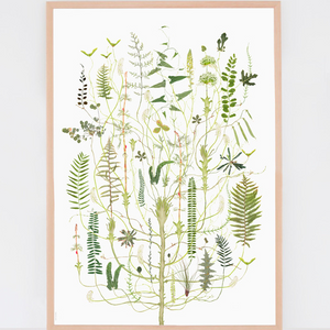 Lottas Trees - Green Flora print - Smukt Print af Lotta Ohlsson