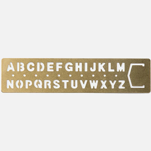 Traveler's Company Brass Bookmark Template Alphabet
